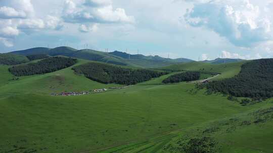 【航拍】坝上草原森林风光空镜 绿水青山