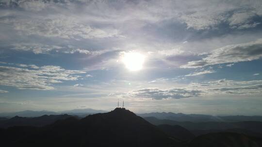 航拍蓝天白云山川大山