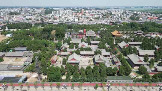 航拍河南周口淮阳太昊陵景区