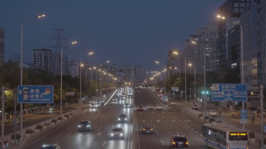 城市夜景车流 车流高峰期