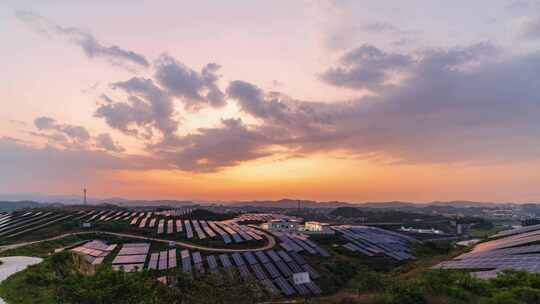 光伏发电板延时素材，太阳能发电站