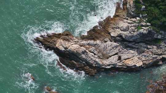 深圳大鹏城杨梅坑海岸礁石航拍