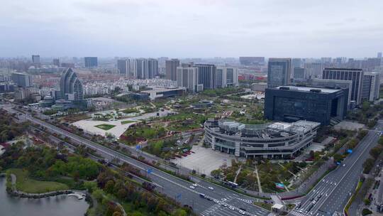 4k 航拍江苏盐城城市风貌全景