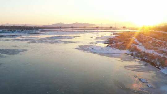 航拍雪景 唯美冬日空镜 立冬 冬至节气