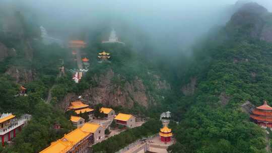 航拍辽宁辽阳龙峰寺