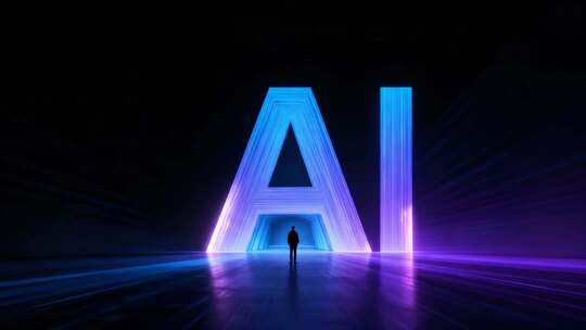 AI人工智能时代大门开启概念动画