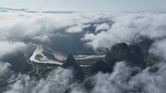 壮美山河河山风景山川云海自然山水风光航拍