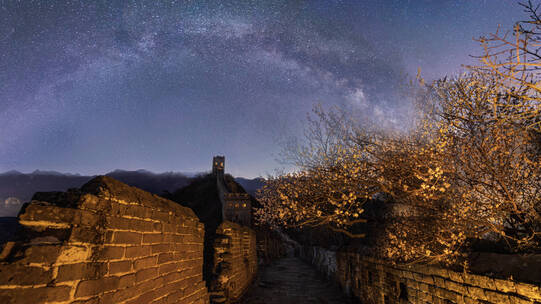 超经典4k金山岭长城花海银河集锦