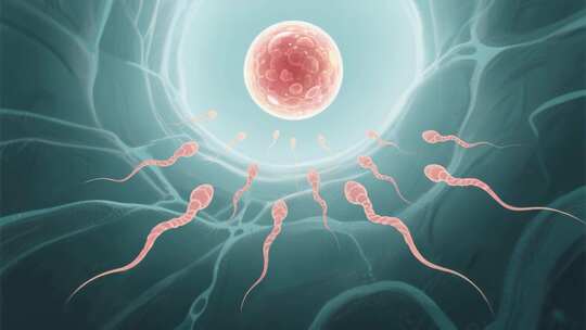 精子与卵细胞结合场景
