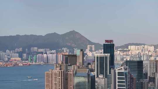 香港铜锣湾密集建筑航拍视频素材模板下载