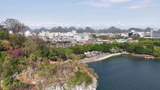 航拍广西桂林象山景区