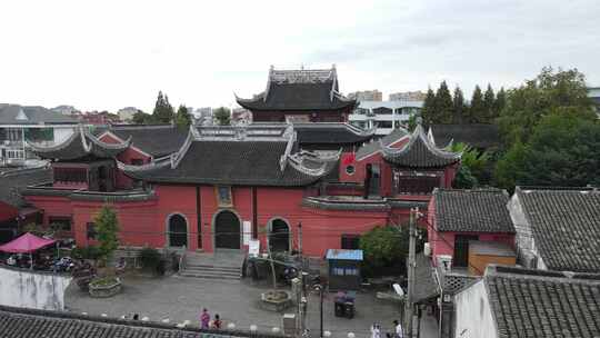 上海枫泾古镇（施王庙）旅游景区旅游4K航拍