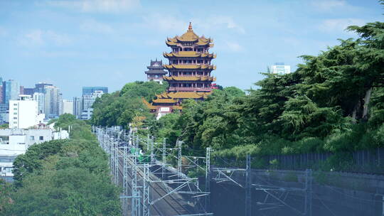 武汉武昌区黄鹤楼建筑风景