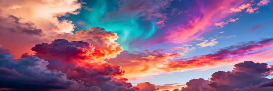 宽屏七彩祥云彩云天空美景合集