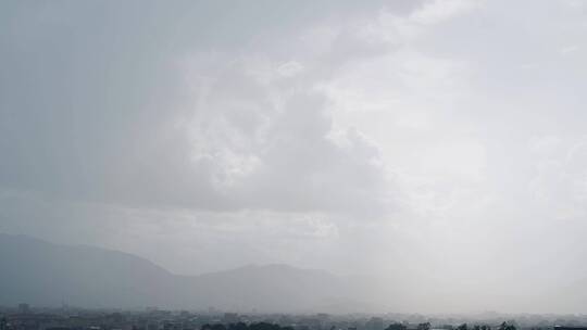 小镇下雨乌云变化延时视频素材模板下载