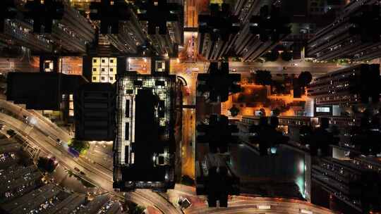 繁华香港夜景航拍