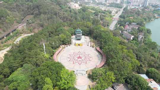 红色旅游景区广西百色起义纪念园航拍