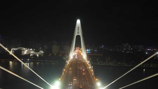 海口世纪大桥夜景视频素材模板下载