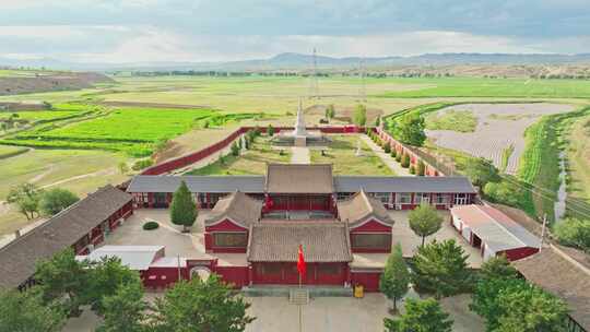 张家口蔚县寺庙隆善寺航拍宗教信仰4K