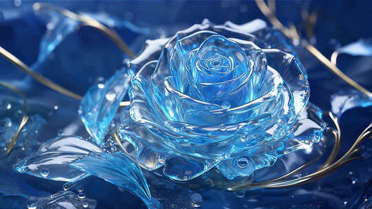 蓝水晶玫瑰绽放