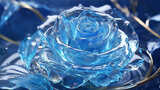 蓝水晶玫瑰绽放高清在线视频素材下载