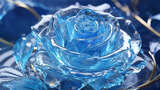 蓝水晶玫瑰绽放高清在线视频素材下载