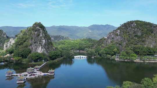 航拍广东肇庆七星岩景区