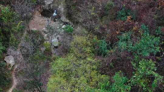 航拍秦岭秋天景色 秦岭 秋季