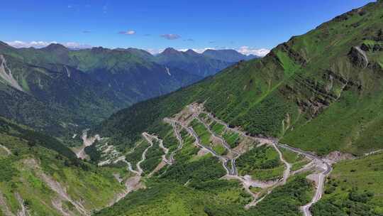 航拍四川独库公路宝康线高山森林风光