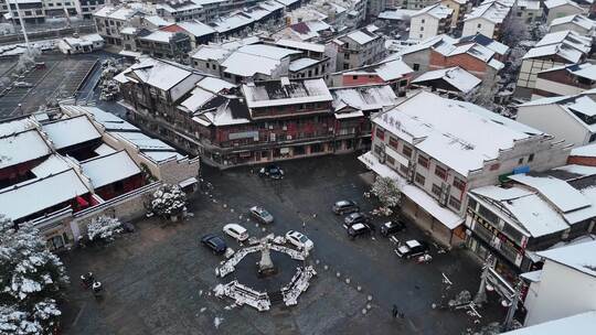 鹰潭市龙虎山上清古镇雪景视频素材模板下载