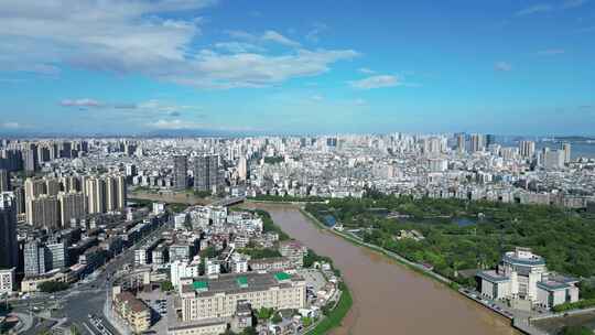 航拍汕头城市风光汕头大景