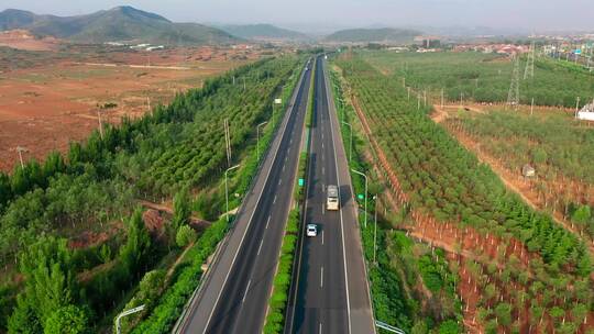 航拍山区高速公路国道省道