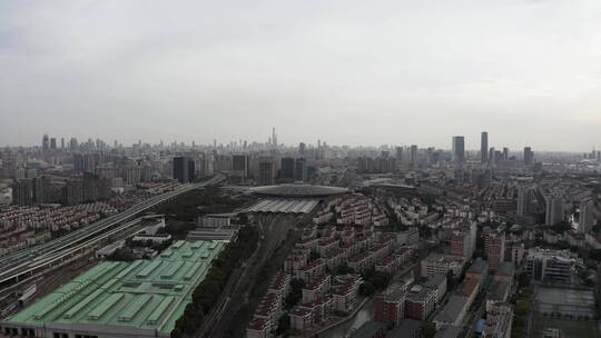 上海南站火车站钢框架结构屋面视频素材模板下载