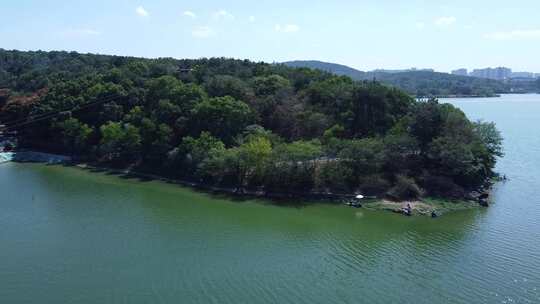 武汉洪山区吹笛景区航拍