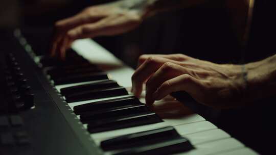 手，播放，合成器，键盘