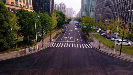 城市马路风景车流人流延时