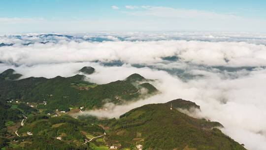 4k航拍高山峡谷云海