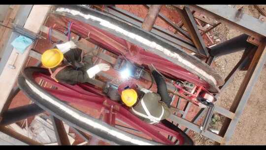 无人机航拍高清建筑工地现场施工视频