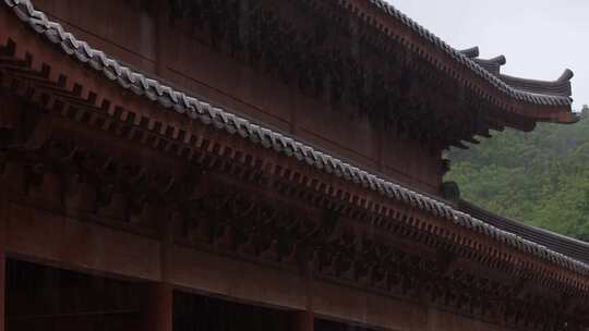 古建筑屋檐下雨空镜头大雨小雨雨季谷雨惊蛰