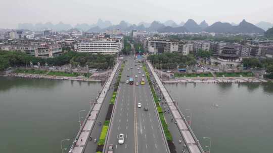 航拍广西桂林风光桂林旅游