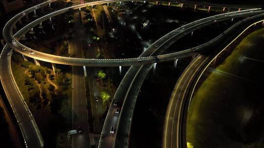 泉州江滨南路夜景航拍视频素材模板下载