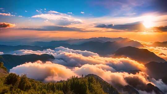 山间云海日出景观