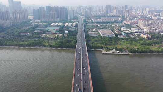 广州华南大桥交通航拍