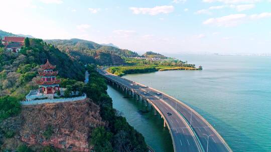 昆明市西山区观音山航拍