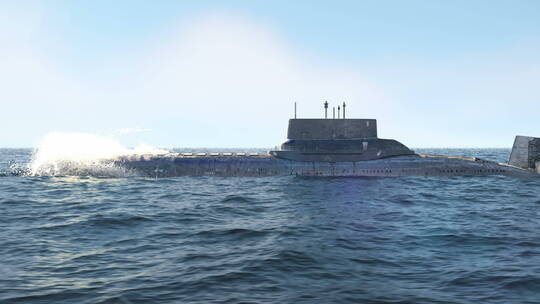 潜艇在海上航行视频素材模板下载