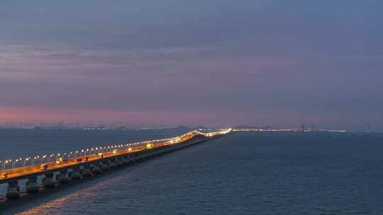 东海大桥夜景 上海建设 临港 跨海大桥