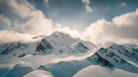 雪山自然风光全景