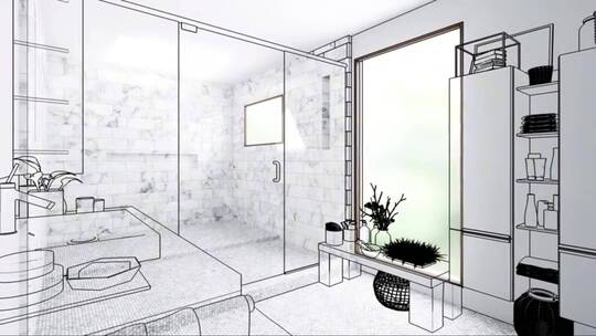 可视化的现代浴室视频素材模板下载