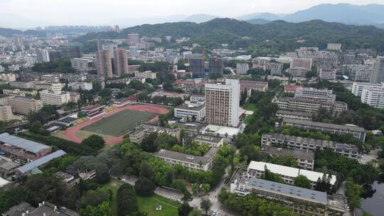 航拍福州大学校园环境