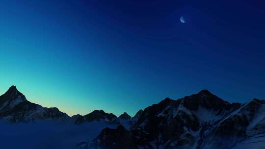 大气雪山 日照金山